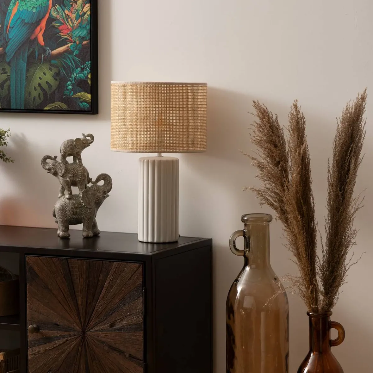 Atmosphera Lampes De Table*Lampe céramique "Tylia" Marron
