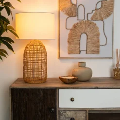 Atmosphera Lampes De Table*Lampe cylindre "Karla" Blanc