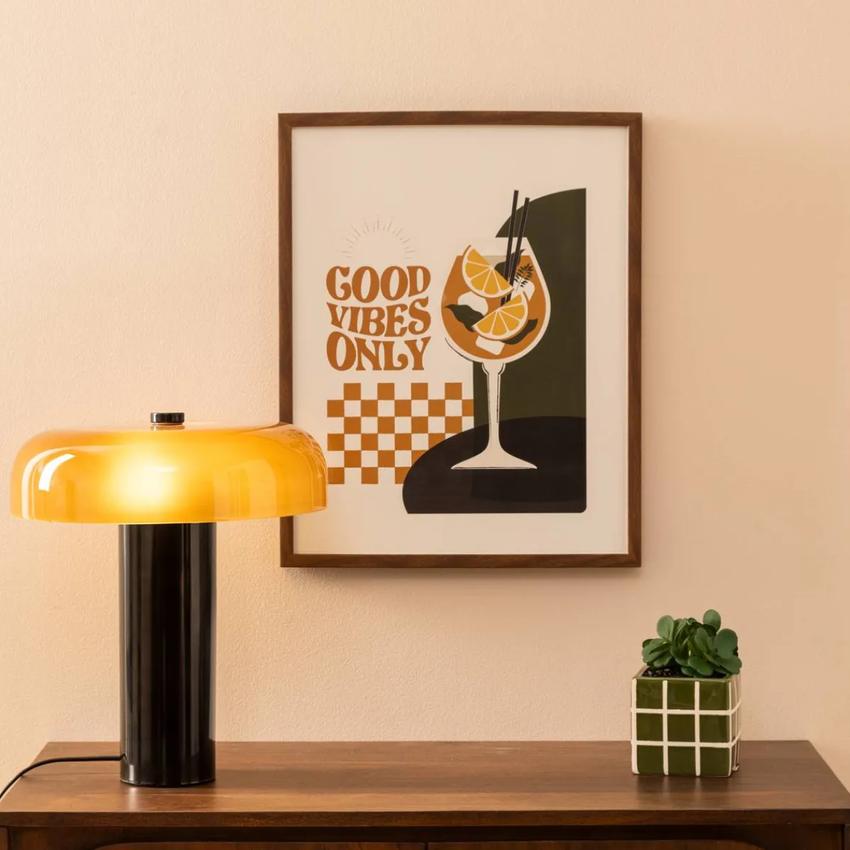 Atmosphera Lampes De Table*Lampe cylindrique "Jody" Marron