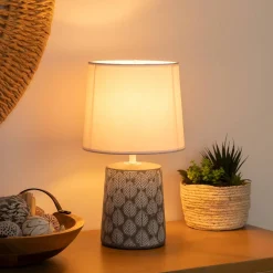 Atmosphera Lampes De Chevet*Lampe "Cyril", céramique Gris