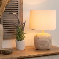 Atmosphera Lampes De Table*Lampe "Davia", céramique Beige