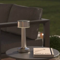 Atmosphera Lampes D'Extérieur|Eclairage D'Extérieur*Lampe d'extérieur HALTO rechargeable USB Argenté Noir&Blanc