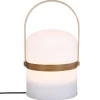 Atmosphera Lampes D'Extérieur|Eclairage D'Extérieur*Lampe d'extérieur KIARA rechargeable USB avec anse en bois Blanc