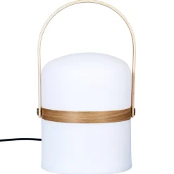 Atmosphera Lampes D'Extérieur|Eclairage D'Extérieur*Lampe d'extérieur KIARA rechargeable USB avec anse en bois Blanc
