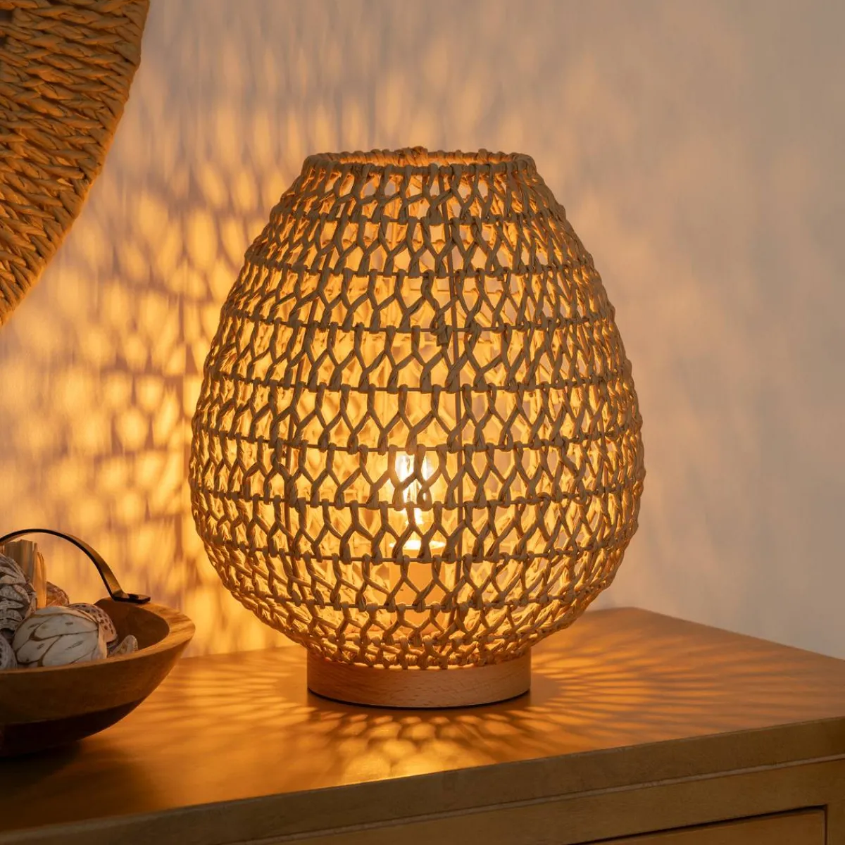 Atmosphera Lampes De Table*Lampe "Etel" Beige
