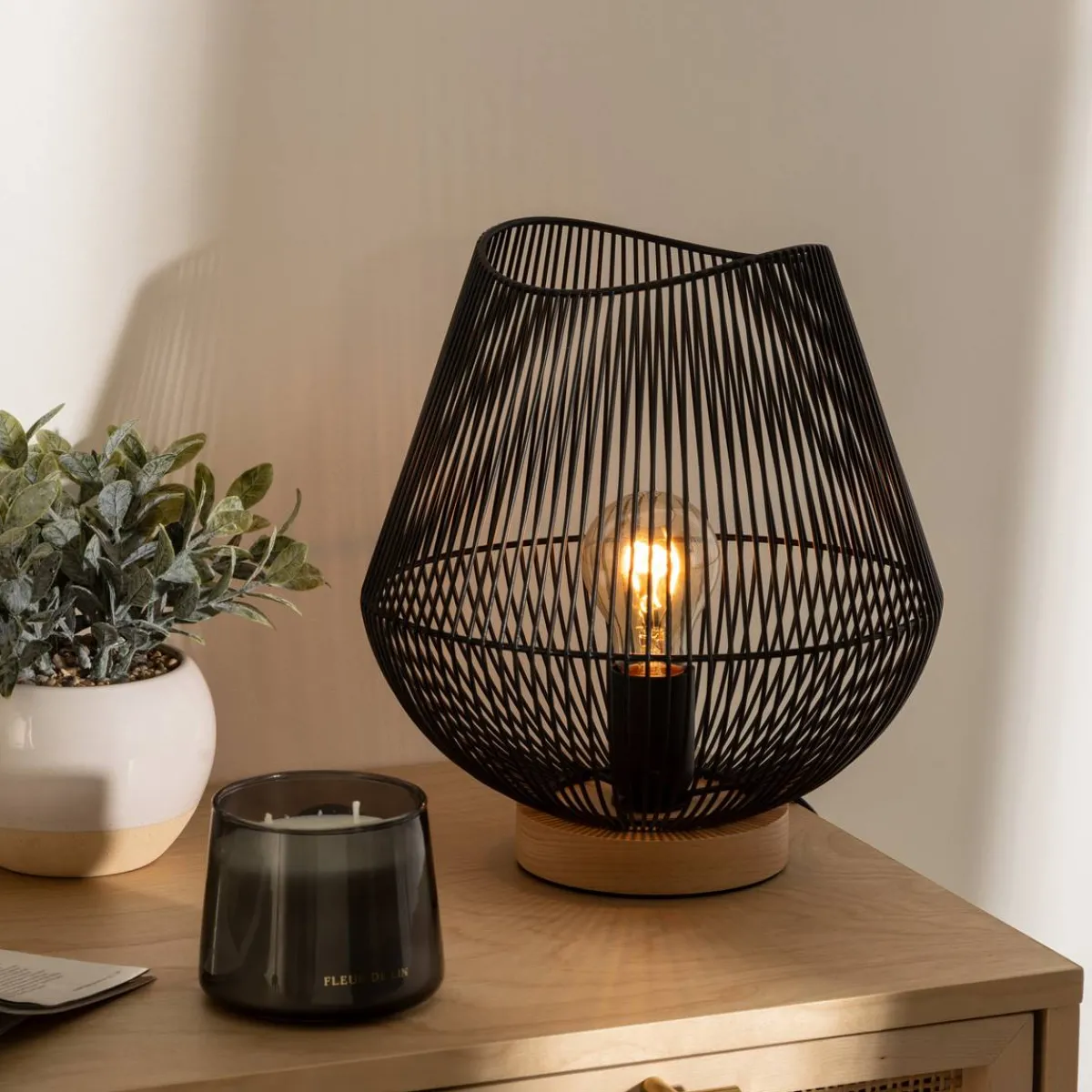 Atmosphera Lampes De Chevet*Lampe filaire "Jena" Roseterracottastrié