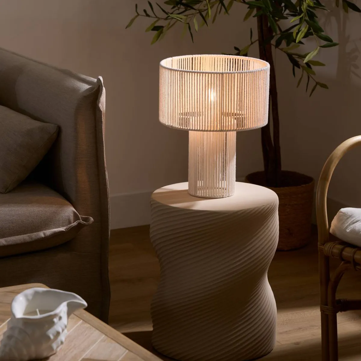 Atmosphera Lampes De Table*Lampe "Miria" Argile