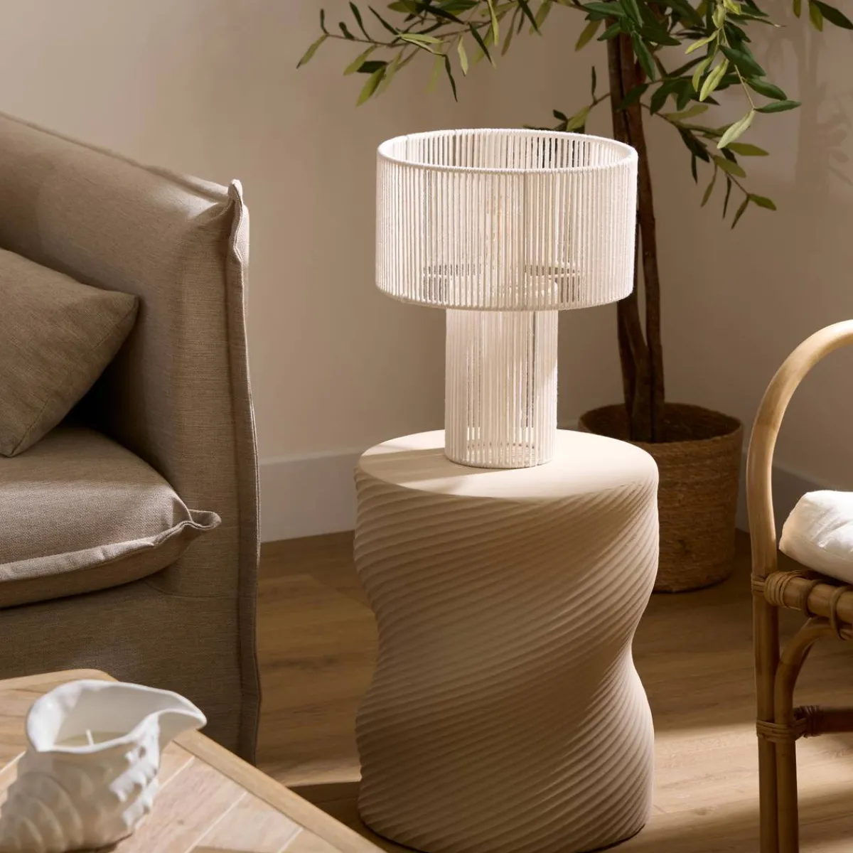 Atmosphera Lampes De Table*Lampe "Miria" Argile
