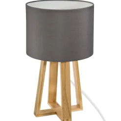 Atmosphera Lampes De Chevet*Lampe "Molu" bois Noirmat