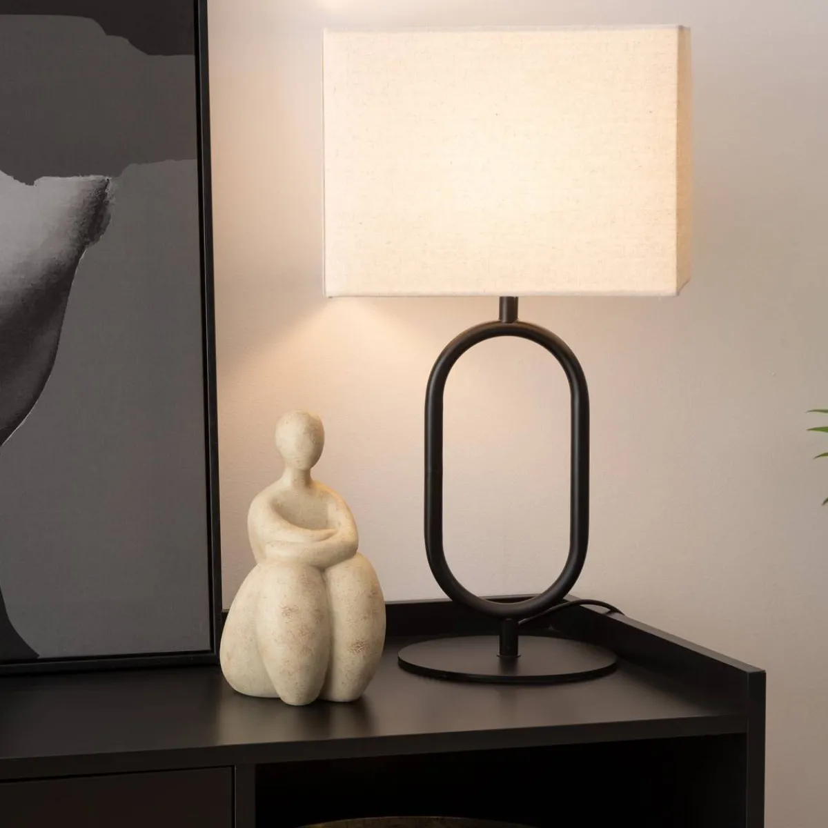 Atmosphera Lampes De Table*Lampe à poser "Alec" Blanc