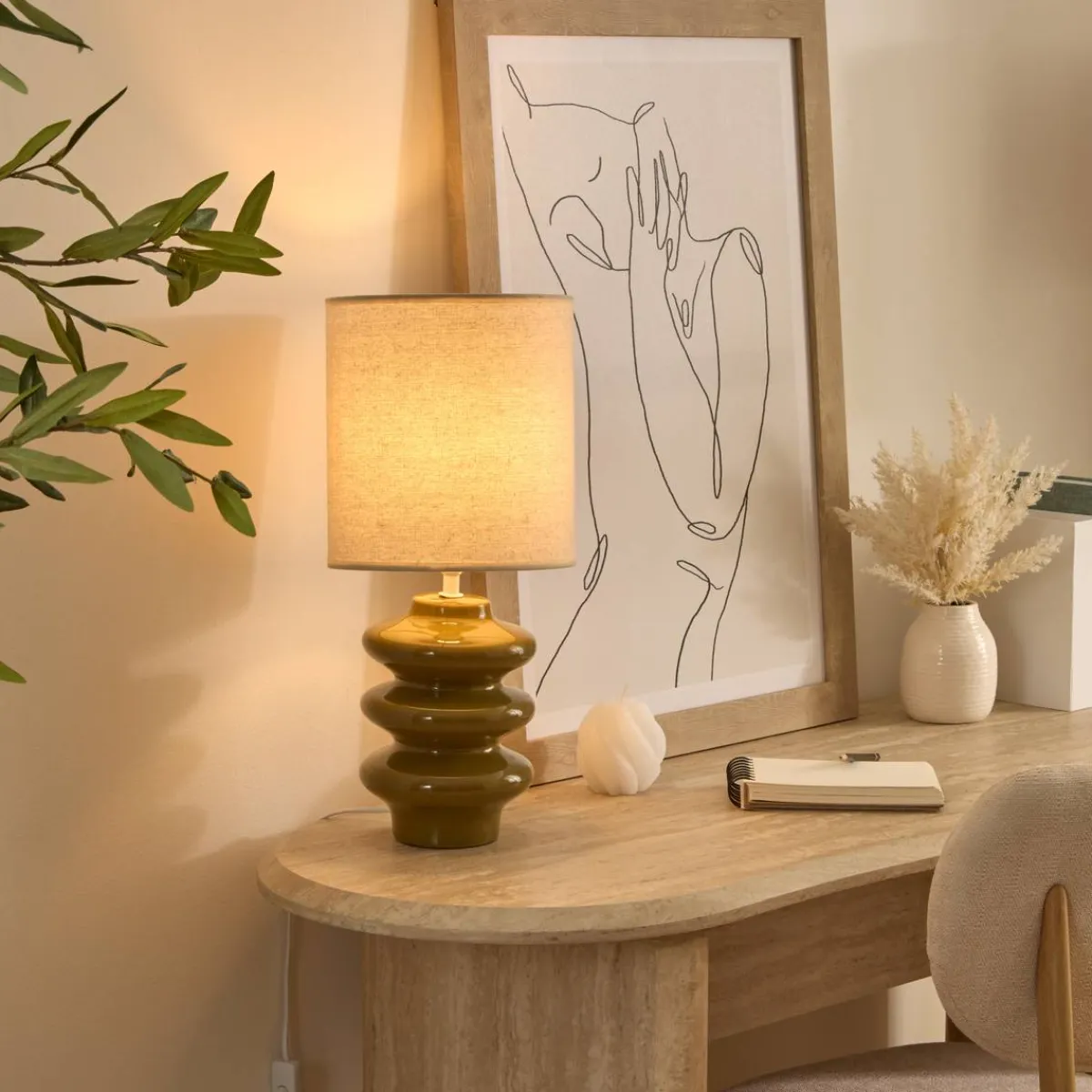 Atmosphera Lampes De Table*Lampe à poser Secteur "Vinus " Vert