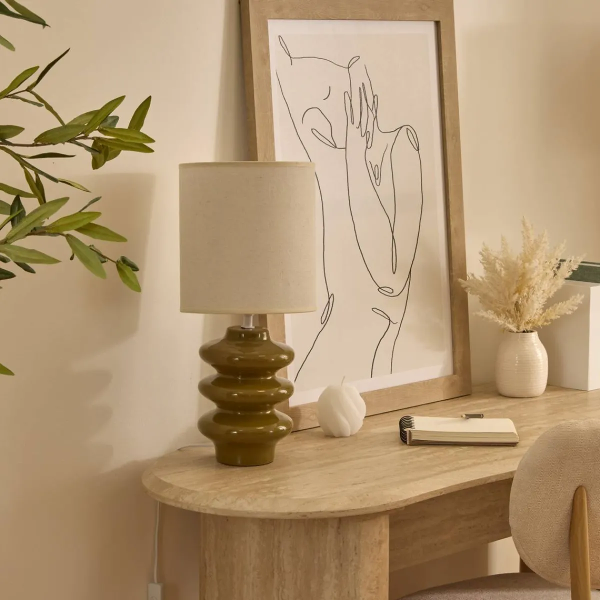 Atmosphera Lampes De Table*Lampe à poser Secteur "Vinus " Vert