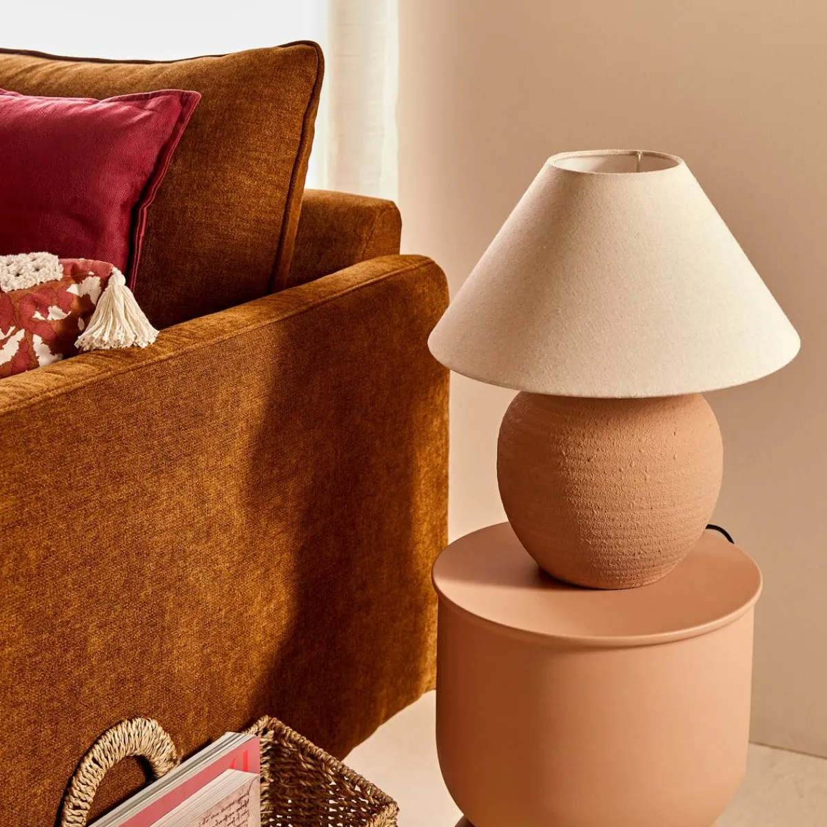 Atmosphera Lampes De Table*Lampe "Seiya" Beige