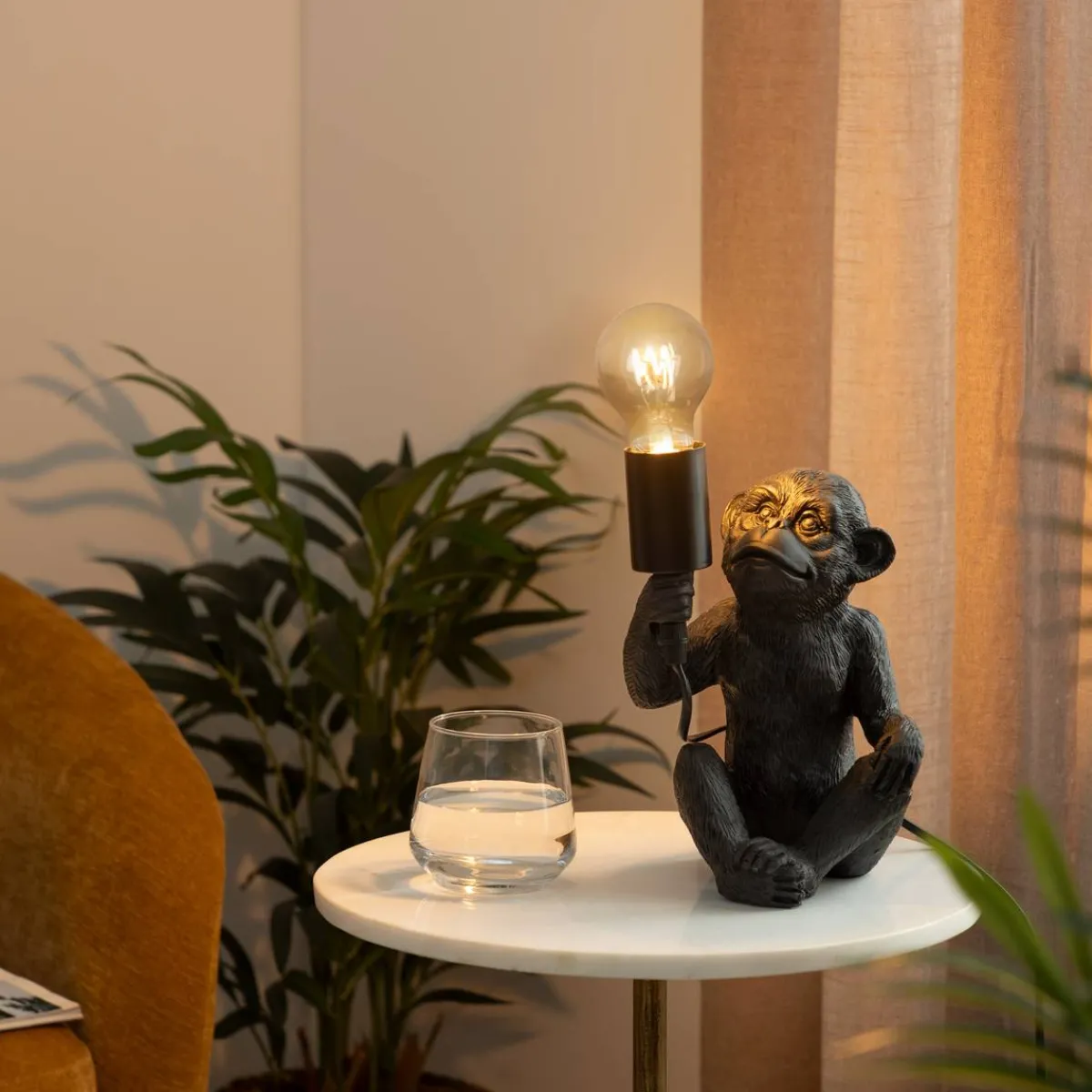 Atmosphera Lampes De Table*Lampe singe, résine VertTilleul