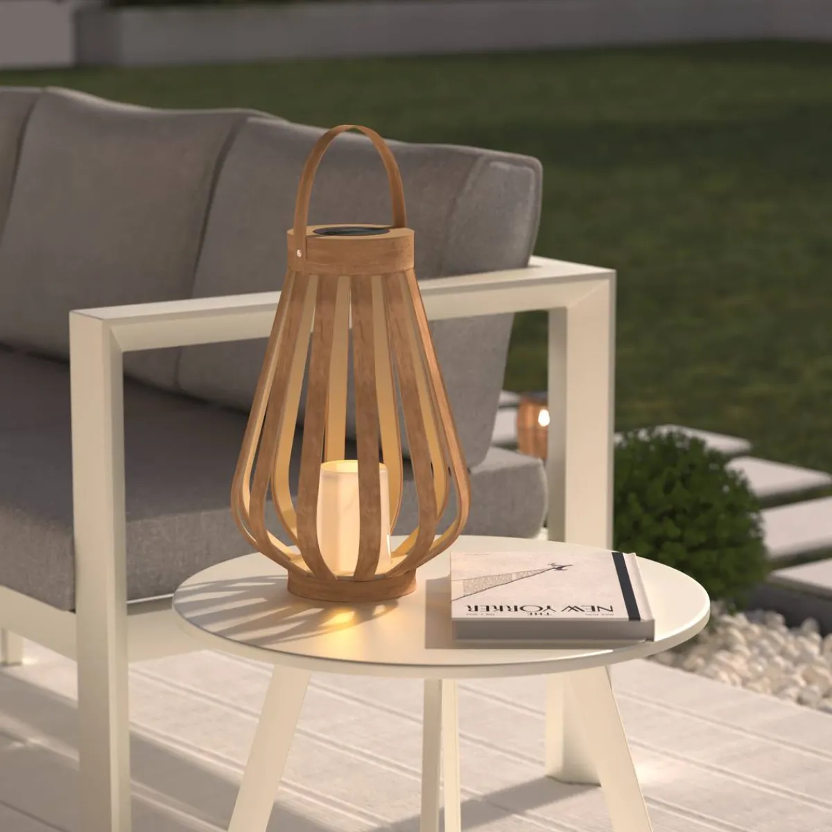 Atmosphera Lampes D'Extérieur*Lanterne d'extérieur ARIA Beige Argent