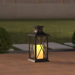 Atmosphera Lampes Solaires*Lanterne d'extérieur MAIK solaire Noir Ambre