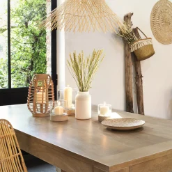 Atmosphera Lanternes*Lanterne d'intérieur en rotin Beige Boisnaturel