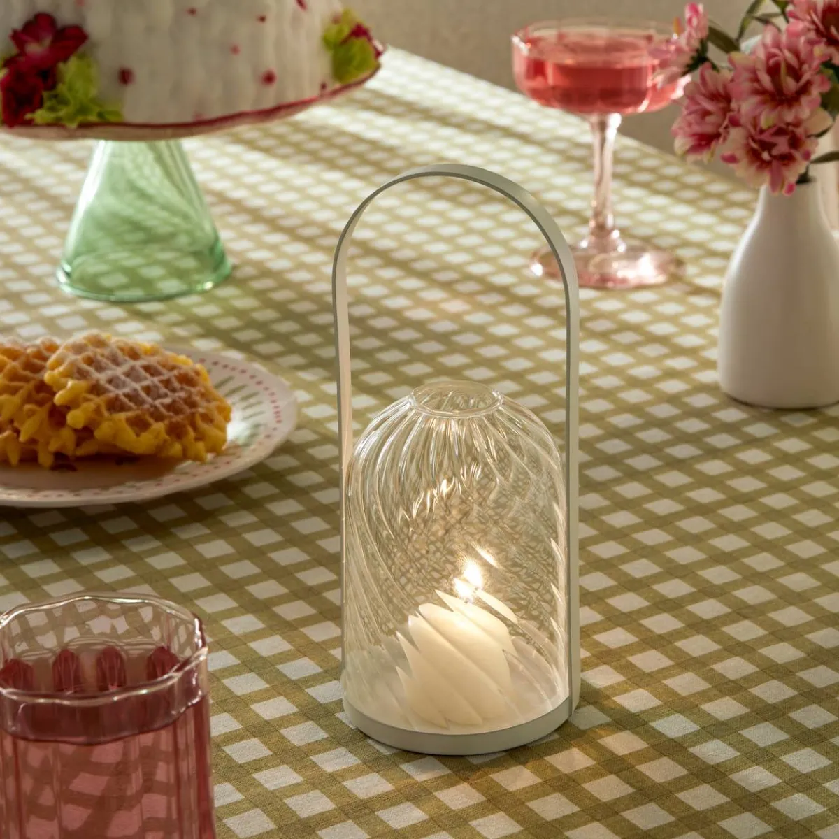 Atmosphera Lanternes*Lanterne "Fleur de rose" Beige