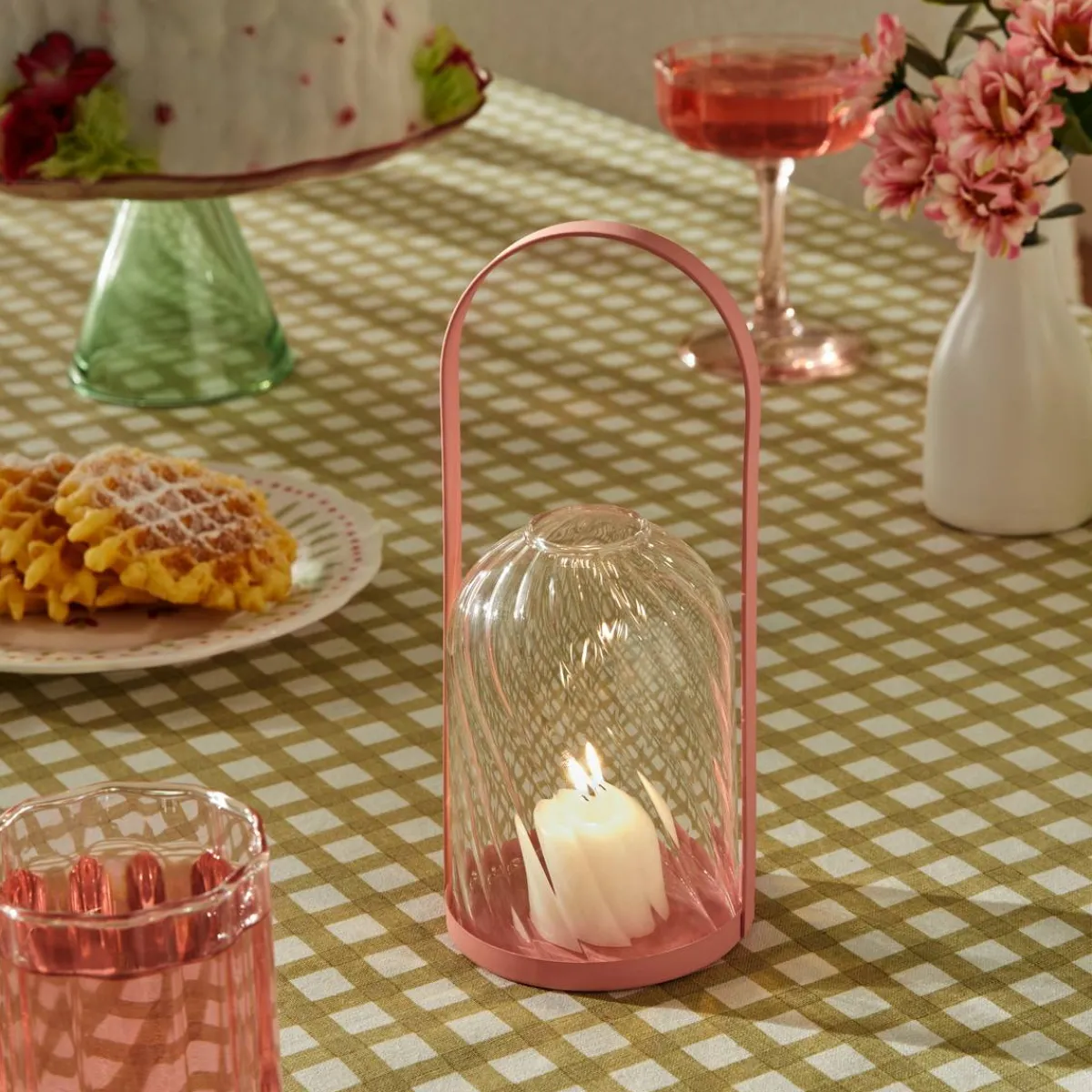 Atmosphera Lanternes*Lanterne "Fleur de rose" Beige