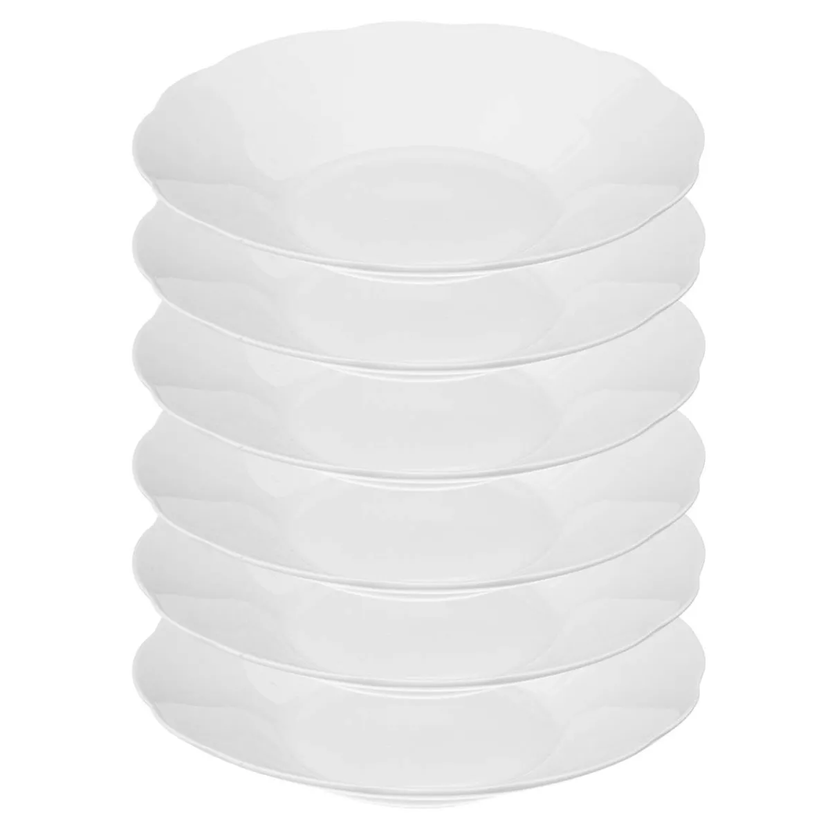 Atmosphera Assiettes Creuses*Lot de 6 assiettes creuses "Alma" Blanc