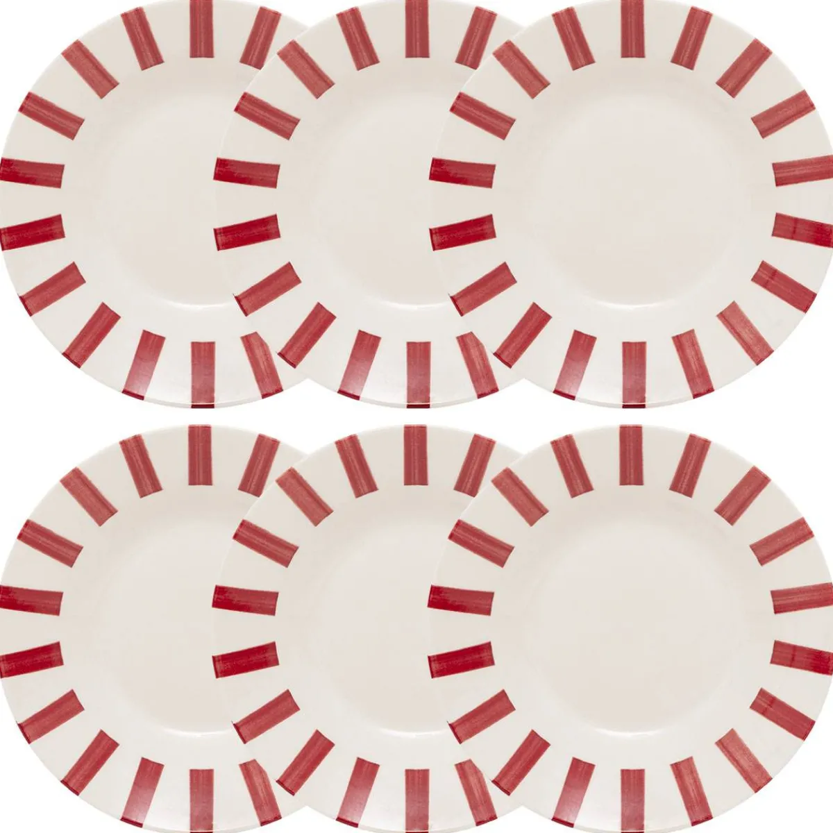 Atmosphera Assiettes Creuses*Lot de 6 assiettes creuses "Cheri" Blanc