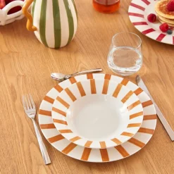 Atmosphera Assiettes Creuses*Lot de 6 assiettes creuses "Cheri" Terracotta