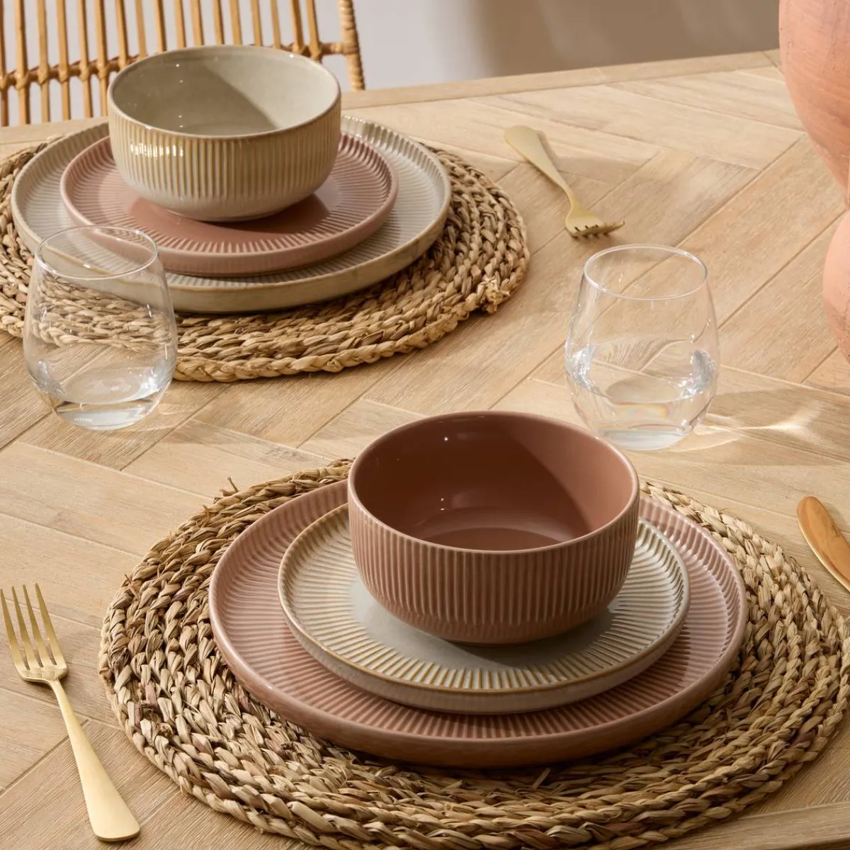 Atmosphera Assiettes Creuses*Lot de 6 assiettes creuses "Chloe" Blanc