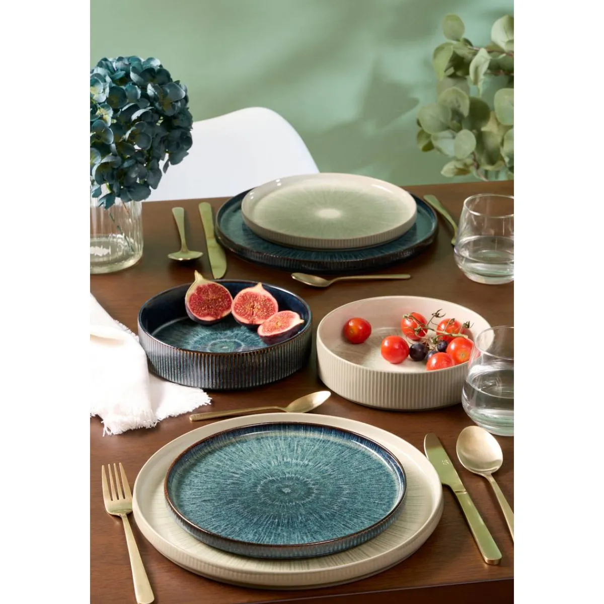 Atmosphera Assiettes Creuses*Lot de 4 assiettes creuses "Eva" Rouge