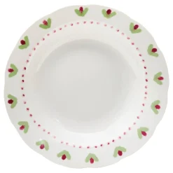 Atmosphera Assiettes Creuses*Lot de 6 assiettes creuses  "Fleur De Rose" Moccha