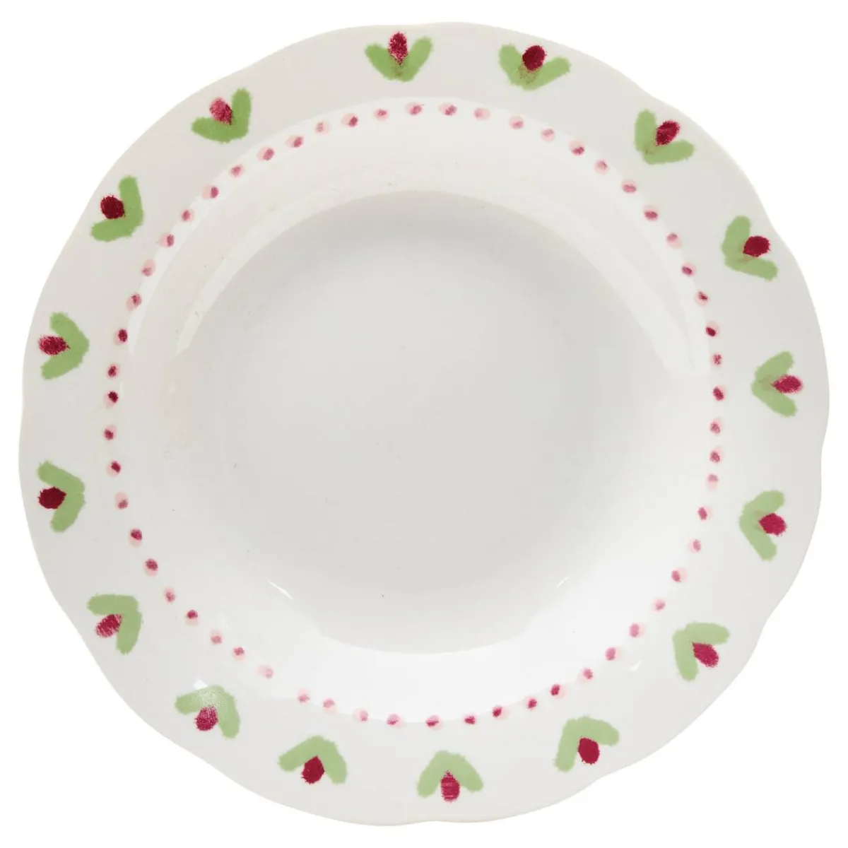 Atmosphera Assiettes Creuses*Lot de 6 assiettes creuses "Fleur De Rose" Moccha