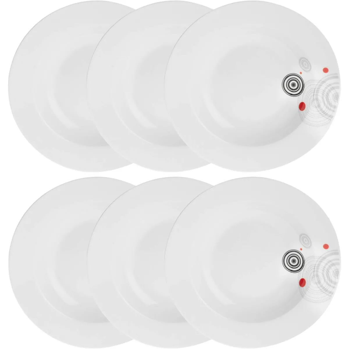 Atmosphera Assiettes Creuses*Lot de 6 assiettes creuses "Instant" Blanc