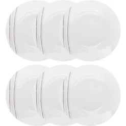 Atmosphera Assiettes Creuses*Lot de 6 assiettes creuses "Lignes" Bleu3