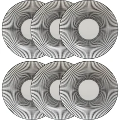Atmosphera Assiettes Creuses*Lot de 6 assiettes creuses "Lunis" Bleu
