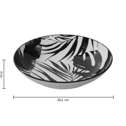 Atmosphera Assiettes Creuses*Lot de 6 assiettes creuses "Palme" Gris