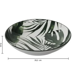 Atmosphera Assiettes Creuses*Lot de 6 assiettes creuses "Palme" Blanc
