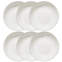 Atmosphera Assiettes Creuses*Lot de 6 assiettes creuses "Petit Salon" Blanc