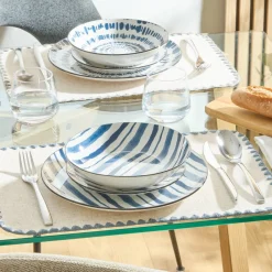 Atmosphera Assiettes Creuses*Lot de 6 assiettes creuses "Umami" Beige