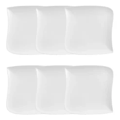 Atmosphera Assiettes Creuses*Lot de 6 assiettes creuses "Vague" Marron