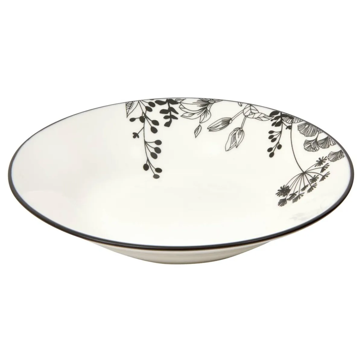 Atmosphera Assiettes Creuses*Lot de 6 assiettes creuses "White Floral" Vert