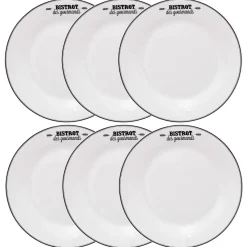 Atmosphera Assiettes À Dessert*Lot de 6 assiettes à dessert "Bistrot" Blanc
