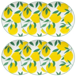 Atmosphera Assiettes À Dessert*Lot de 6 assiettes dessert "Citron" Bleu