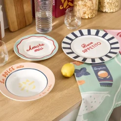 Atmosphera Assiettes À Dessert*Lot de 6 assiettes à dessert "Della Pasta" Blanc