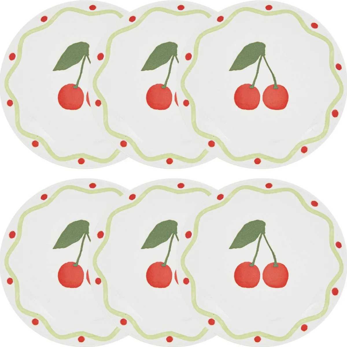 Atmosphera Assiettes À Dessert*Lot de 6 assiettes à dessert "Fruity" Vert