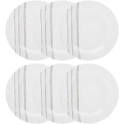 Atmosphera Assiettes À Dessert*Lot de 6 assiettes à dessert "Lignes" Bleu