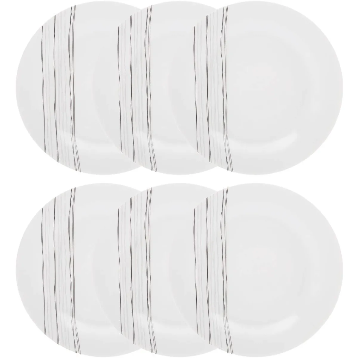 Atmosphera Assiettes À Dessert*Lot de 6 assiettes à dessert "Lignes" Bleu