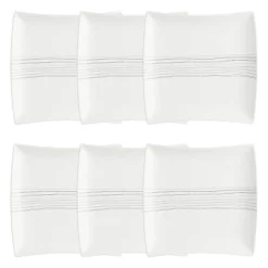 Atmosphera Assiettes À Dessert*Lot de 6 assiettes à dessert "Lignes" Blanc