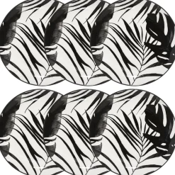 Atmosphera Assiettes À Dessert*Lot de 6 assiettes à dessert "Palme" Blanc
