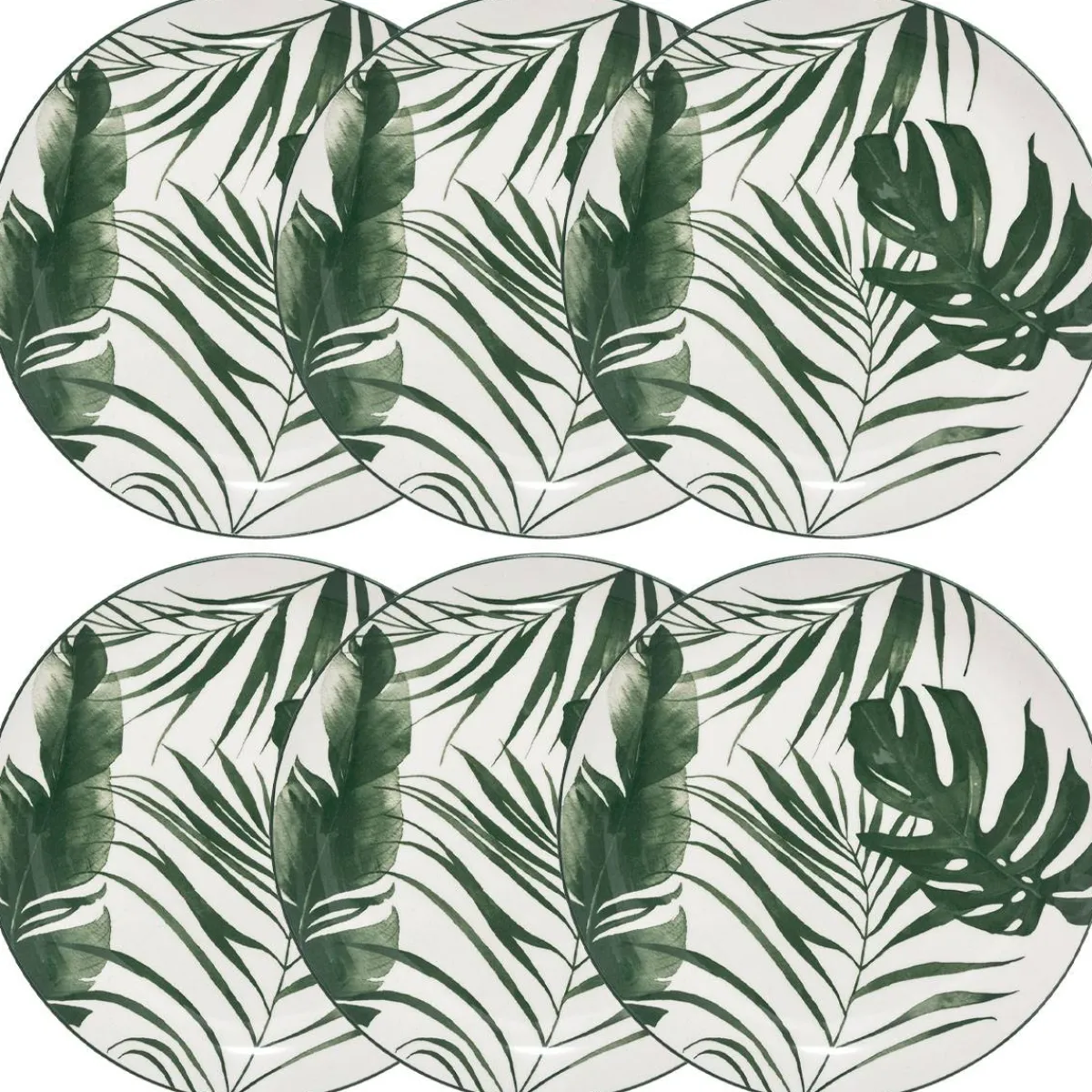 Atmosphera Assiettes À Dessert*Lot de 6 assiettes à dessert "Palme" Champagne