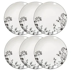 Atmosphera Assiettes À Dessert*Lot de 6 assiettes à dessert "White Floral" Bleu