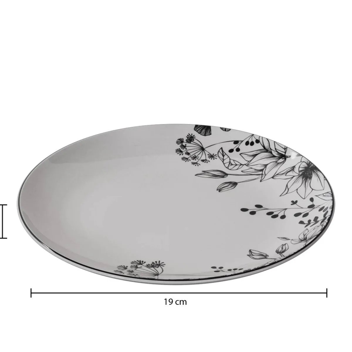 Atmosphera Assiettes À Dessert*Lot de 6 assiettes à dessert "White Floral" Bleu
